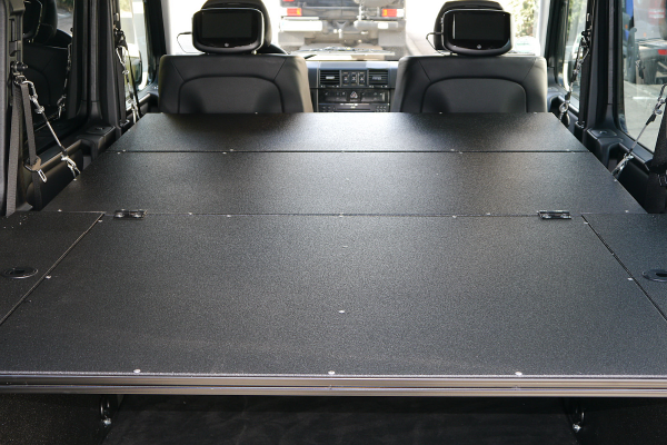 bed construction 1.900 x 1.500 mm, 3 pieces for Mercedes G 5 doors, black powder coated