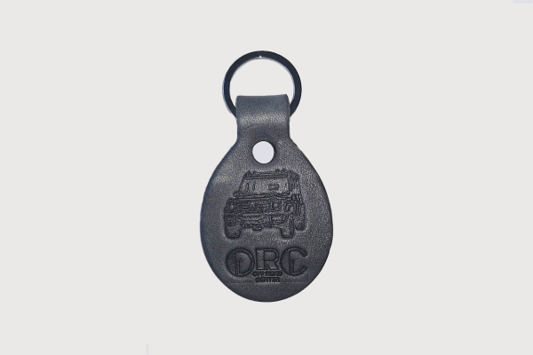 ORC Schlüsselanhänger Leder Oval grau