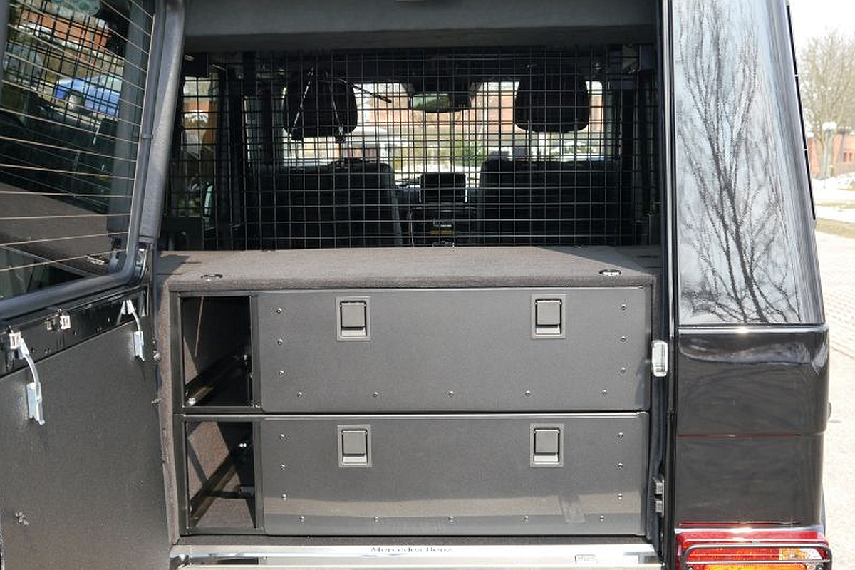 Schublade im Kofferraum (Basiserweiterung) Mercedes G, Stauboxen und  Aufbewahrung, Interieur, 460/ 461