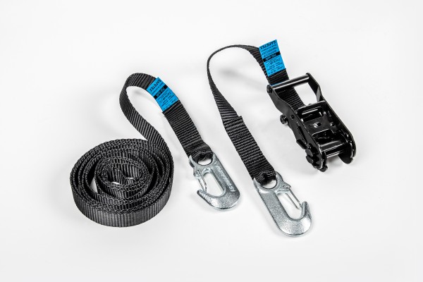 ratch lashing strap with snap hook, black