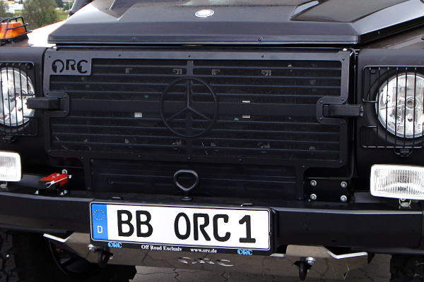 Kühlerschutz Mercedes G 461 PUR/Professional Alurahmen mit Edelstahlgaze, schwarz